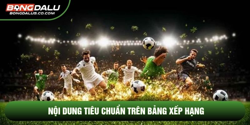 Nội dung tiêu chuẩn trên bảng xếp hạng